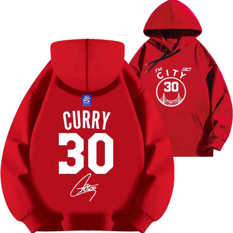 2025 Curry #30 Warriors Hoodie - Thickened Velvet Basketball Sport Top