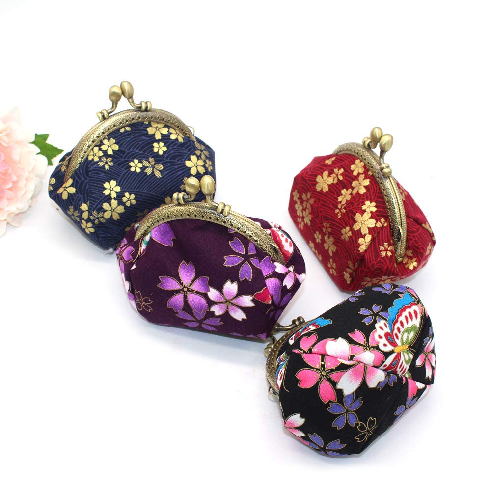 Moeruruya Coin Round Cute Bag Wallet, Purse, Shape, Women's Bag, Small, Handmade, Japanese-Style (Blue)