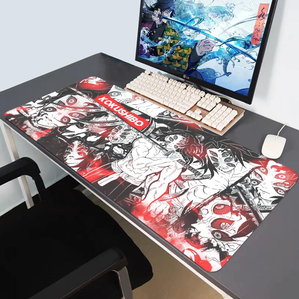 PC Red  White Anime Character Gaming Mouse Pad Waterproof Desk Mat for Gamers