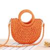 Women's Simple Style Semicircle Woven Beach Tote Crossbody Bag