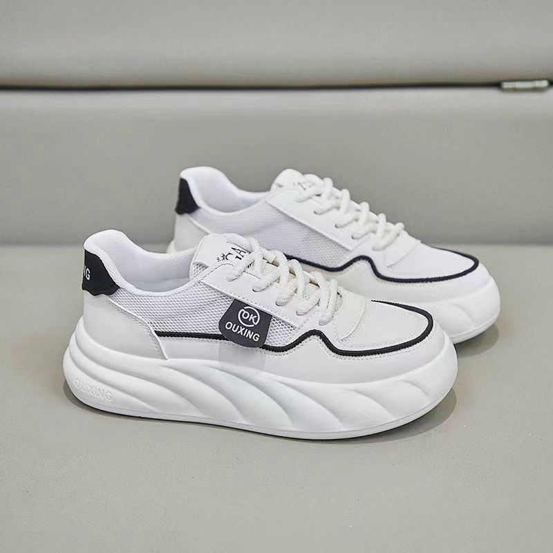 Breathable little white women's shoes mesh comfortable versatile casual sports shoes soft sole muffin baseplate shoes