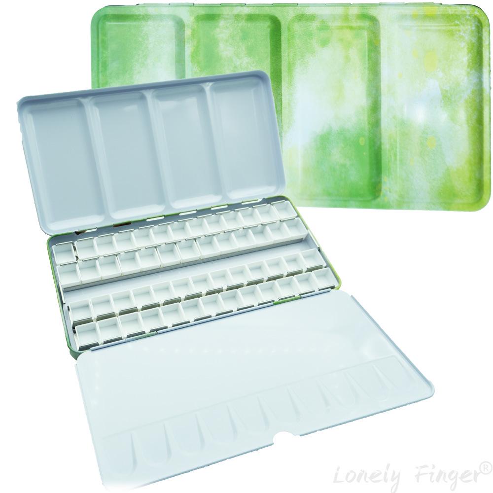 High-Quality Thickened Solid Pigment Black Watercolor Palette Box - 14/26/52 Colors