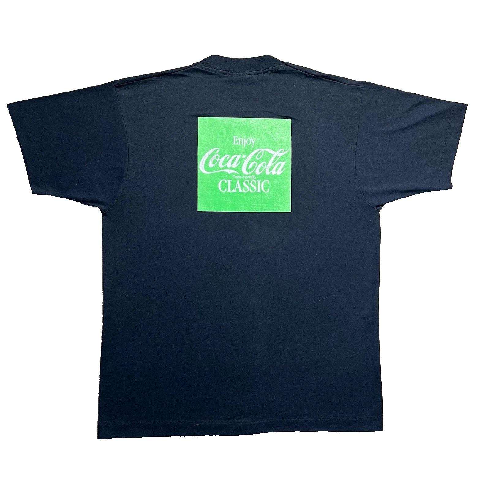 Винтажная футболка Coca-Cola 90-х Charter Hospital Fort Worth, одинарный шов, XL, черная S