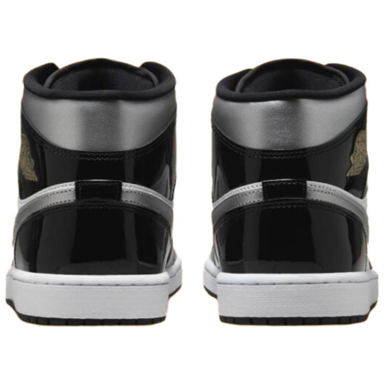 Ny JORDAN 1 Mid Se Patent Svart Hvit Metallisk Sølv Metallisk Gull HV0789-010