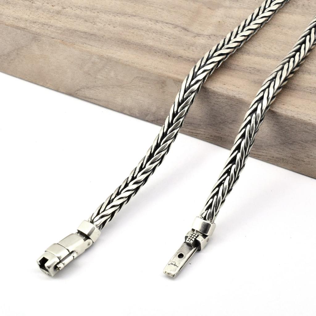 S925 Sterling Silver Simple Domineering Handmade Woven Fashion Creative Man and Woman Bracelets Luxury Jewelry Exquisite Gift
