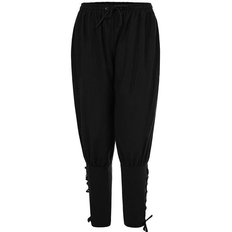 Herren Neue Sommer Freizeit Lange Hose mit Knöchelbändern - Mittelalterlicher Piratenstil