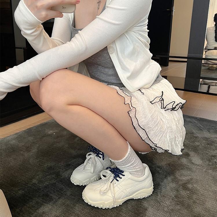 Wear-resistant sheepskin version~ Onitsuka Hu's new niche leather thick-soled Agam Dexun shoes women's 2025 new casual shoes