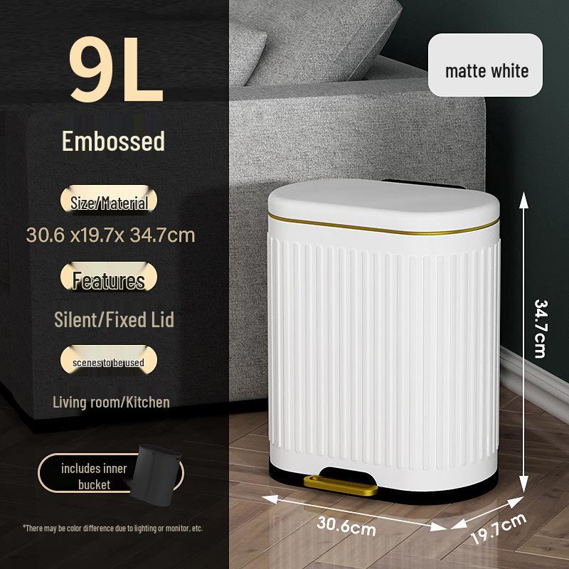 Stainless Steel Soft-Close Foot-Operated Trash Can for Kitchen, Living Room, and Bathroom