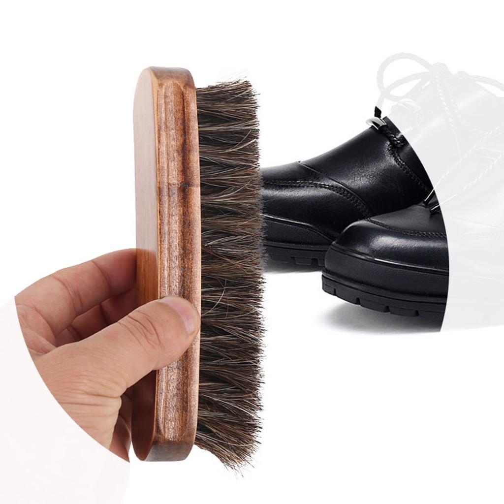 Buy Practical Horse Hair Shoe Brushes Shine Polish Buffing Brush Wooden