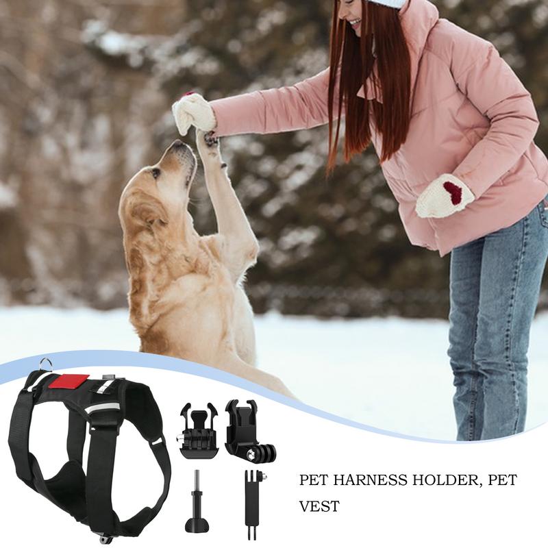 Dog Harness Soft Adjustable Dog Harness Vest Pet Chest And Back Fixation With Mounting Base Small Animal Accessories For
