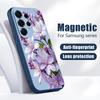 Magnetic For Magsafe Case For Samsung Galaxy S26 Ultra S25 Edge S24 Plus S23 FE S22 A17 A54 A55 A56 A57 5G Colorful Flowers Pattern Cover