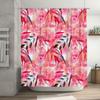 Watercolor Floral Shower Curtain Pink Black Print Modern Home Decor Bathroom Set for Bathtub Made with High-Quality Fabric