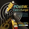 4-in-1 Fast Charging Cable, Data Transmission, PD 65W, Flat Braided Charger Cable with Type C/USB A for Mobile Phones/tablets/headphones Etc.