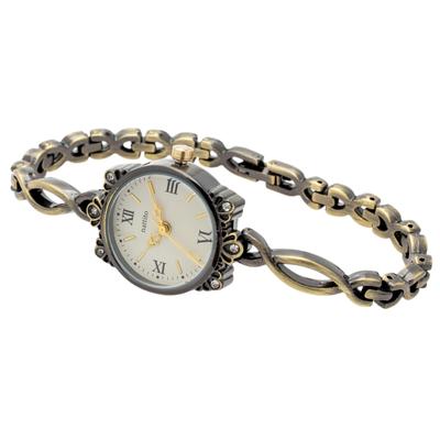 Fieldwork Analog Watch with Antique Metal Band and Accessory Amel Antique Women's Buckle, Gold, JN032-5