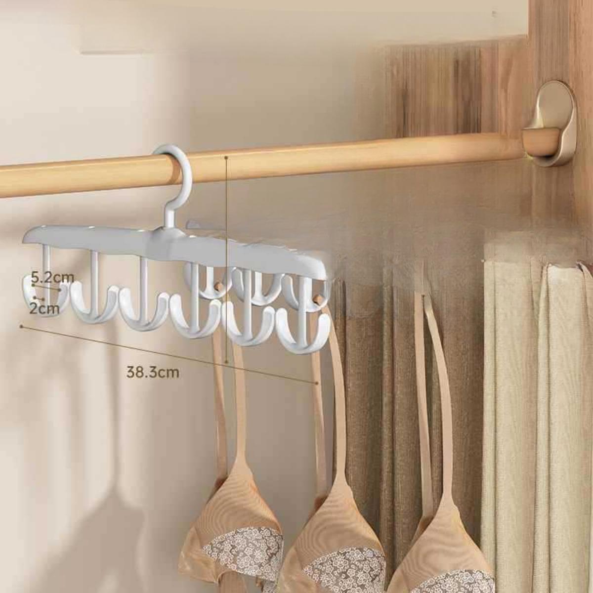 

Экономящая место вращающаяся вешалка на 12 крючков — подходит для галстуков, нижнего белья, жилетов и юбок | Портативный пластиковый органайзер для гардероба для общежитий и домов 1pcs серый