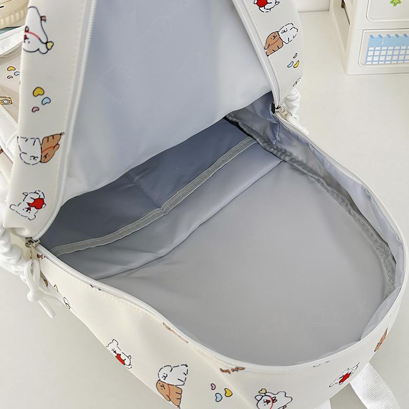 Cartoon Puppy Printed Backpack Junior High School Student Schoolbag Large Capacity Backpack