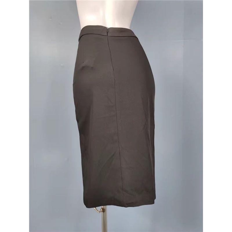 Export Single Silm Slimming and Simple Black Work Clothing Sheath Ol Split Fastener Decoration Fashion Skirt Underskirt for Women