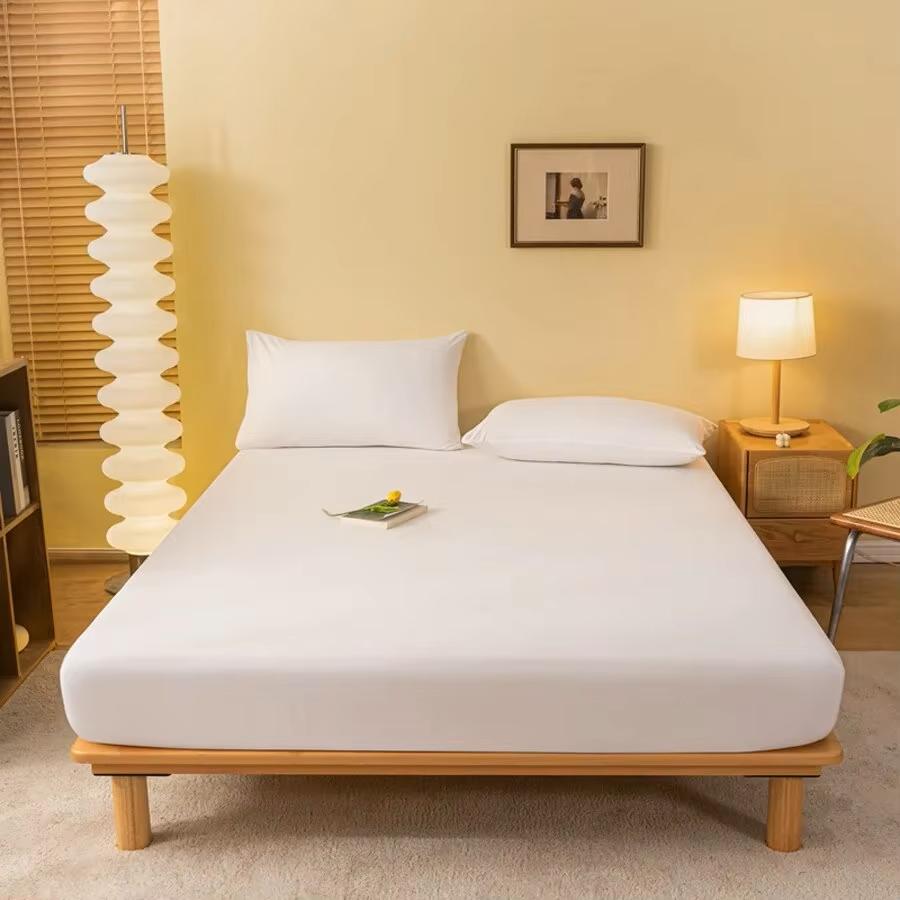 

Махровая простыня на резинке с глубоким карманом (Без наволочки), Мягкий Удобный Защитник Матраса для Постельного Белья, для Спальни, Гостевой Комнаты 90x200cm белый