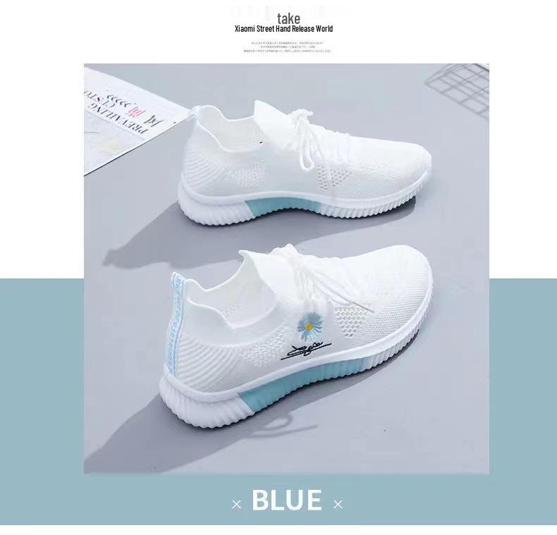 Women's Summer 2025 Breathable White Mesh Sneakers - Versatile Casual Shoes