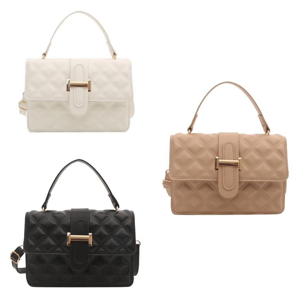 Fashionable Diamond Grid Handbag Women 2024 Spring New Popular Simple Shoulder Crossbody Bag Street Style