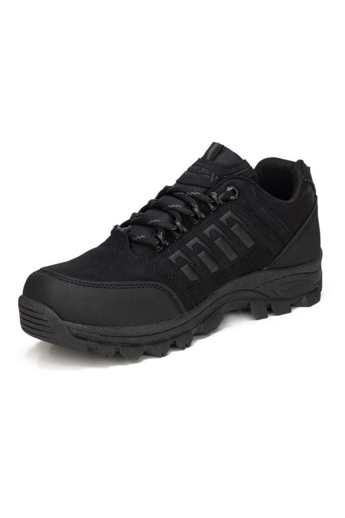 Men's Fashion Faux Leather Flat Heeled Boots Bootie X Step Winter Trekking Black Boots Shoes