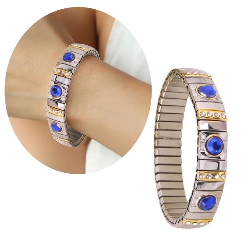 Bohemian Rhinestones Stretch Bracelet Versatile Elastic Rhinestones Wristband Ornament Sophisticated Bracelet Accessory