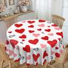 Valentine'S Day Round Tablecloth, Anniversary Wedding Holiday Party Decoration Love Home Kitchen Restaurant Decoration