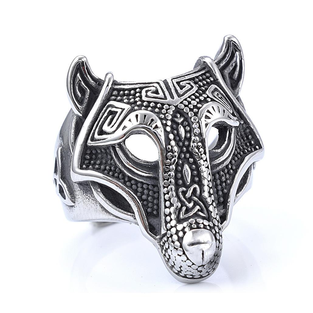 

04203 Персонализированное Ретро Кольцо с Логотипом Древнегреческой Мифологии и Легенды Викингов Волк 11