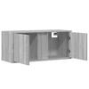 Wall Mounted TV Cabinet with LED Lighting Grey Sonoma 80 x 31 x 35 cm