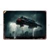 Cyberpunk Spaceship Metal Sign Living Room Plaques Create Create Cinema Tin Sign Poster