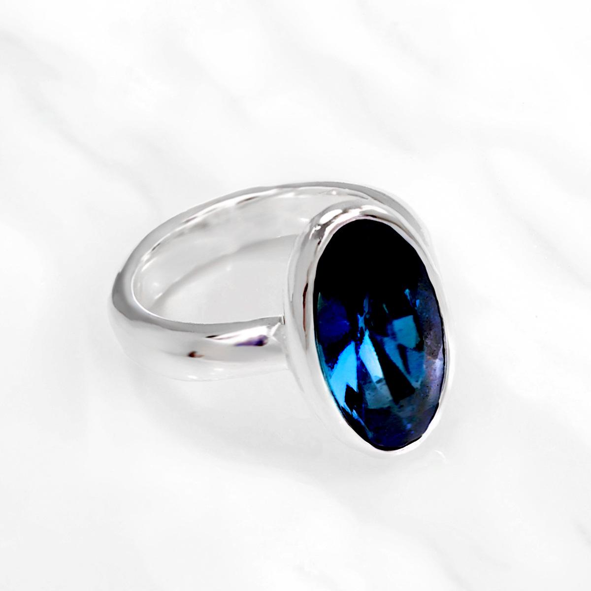UNOde50 2025 Creative Retro Oval Crystal Ring - Exquisite Women s Gift Size 8