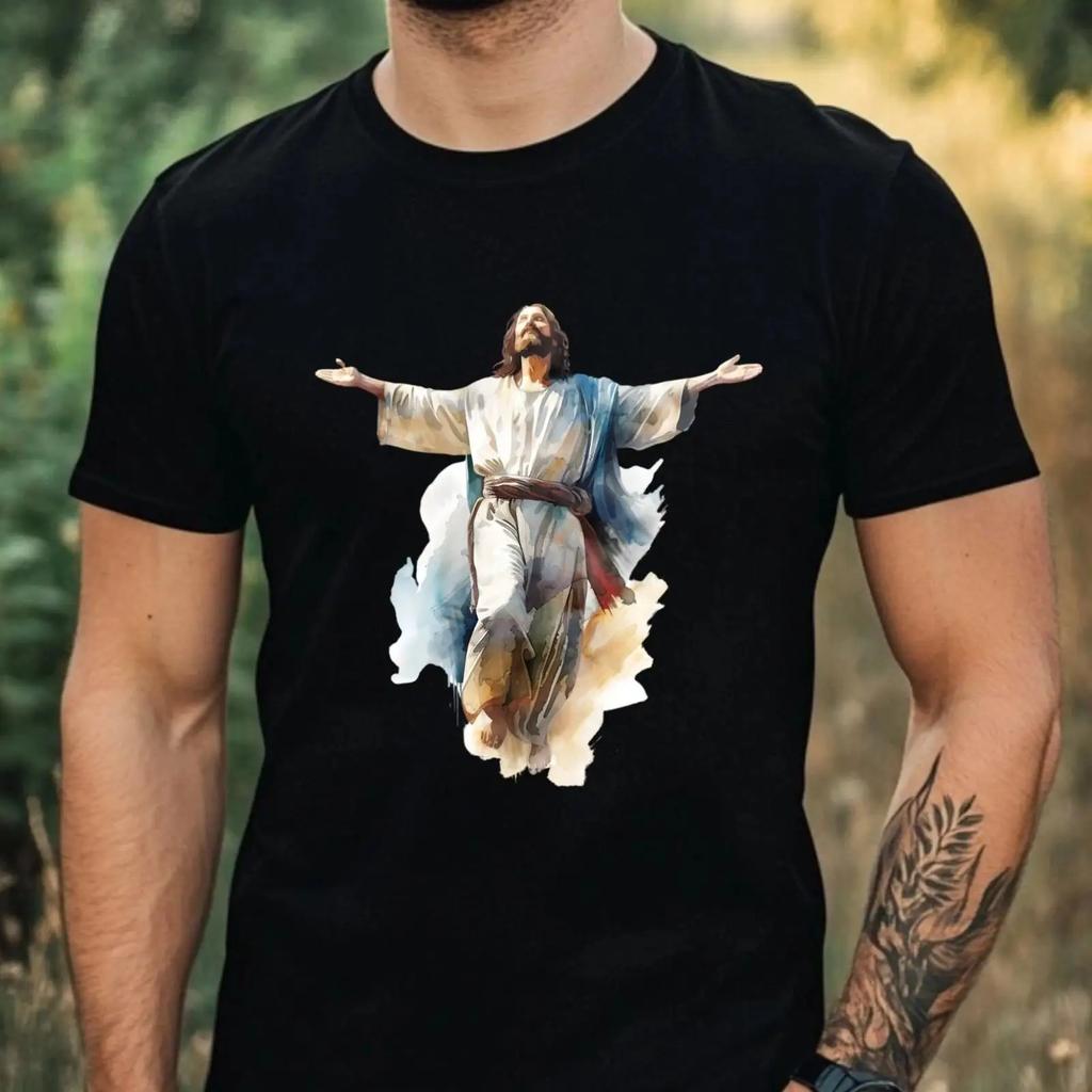 T Shirt Herren Jesus Motiv Baumwolle Gre Xs Bis 5xl Vintage Graphic Streetwear Fashion Breathable Versatile Casual