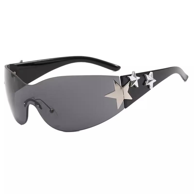 Five-pointed Star Frameless Sunglasses For Women TrendyGirls Retro Sun Visor Stylish UV Protection
