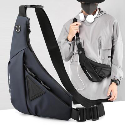 Men's Splash-Proof Large Capacity Messenger Chest Bag for Travel and Trendy Style