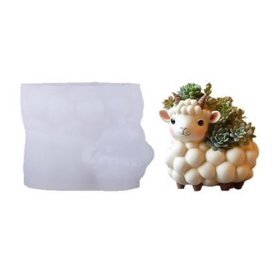 Kreative Schaf Silikonform für Resin Craft Blumentopf Dekoration Schmuckhalter