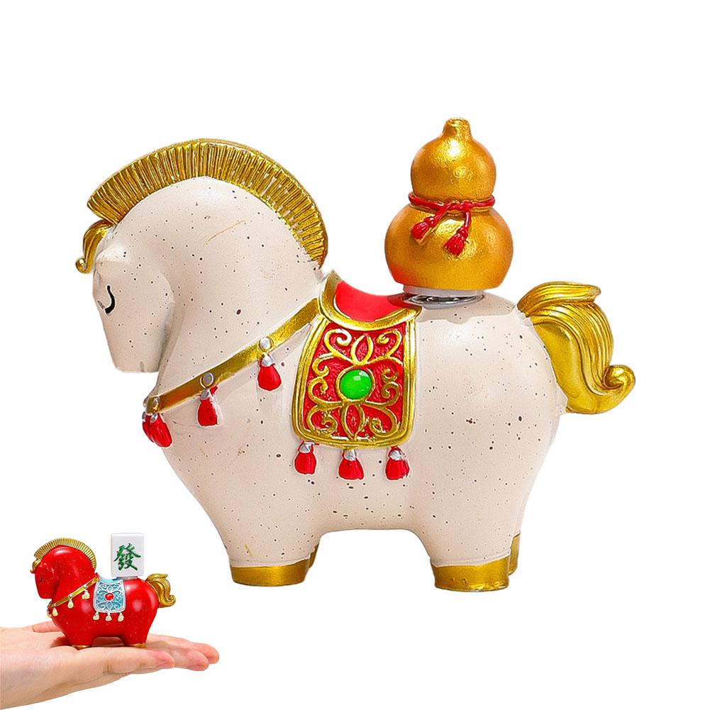 2026 Chinesisches Neujahr Harzpferd Figur Pferd Maskottchen Chinesischer Stil Tierkreiszeichen Pferd Ornamente Drehbar Pferd Miniatur Büro