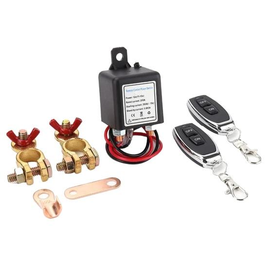 Automotive Relay Wireless Remote Control 200A 12V Battery Disconnect Switch with Waterproof Shell Copper Terminals