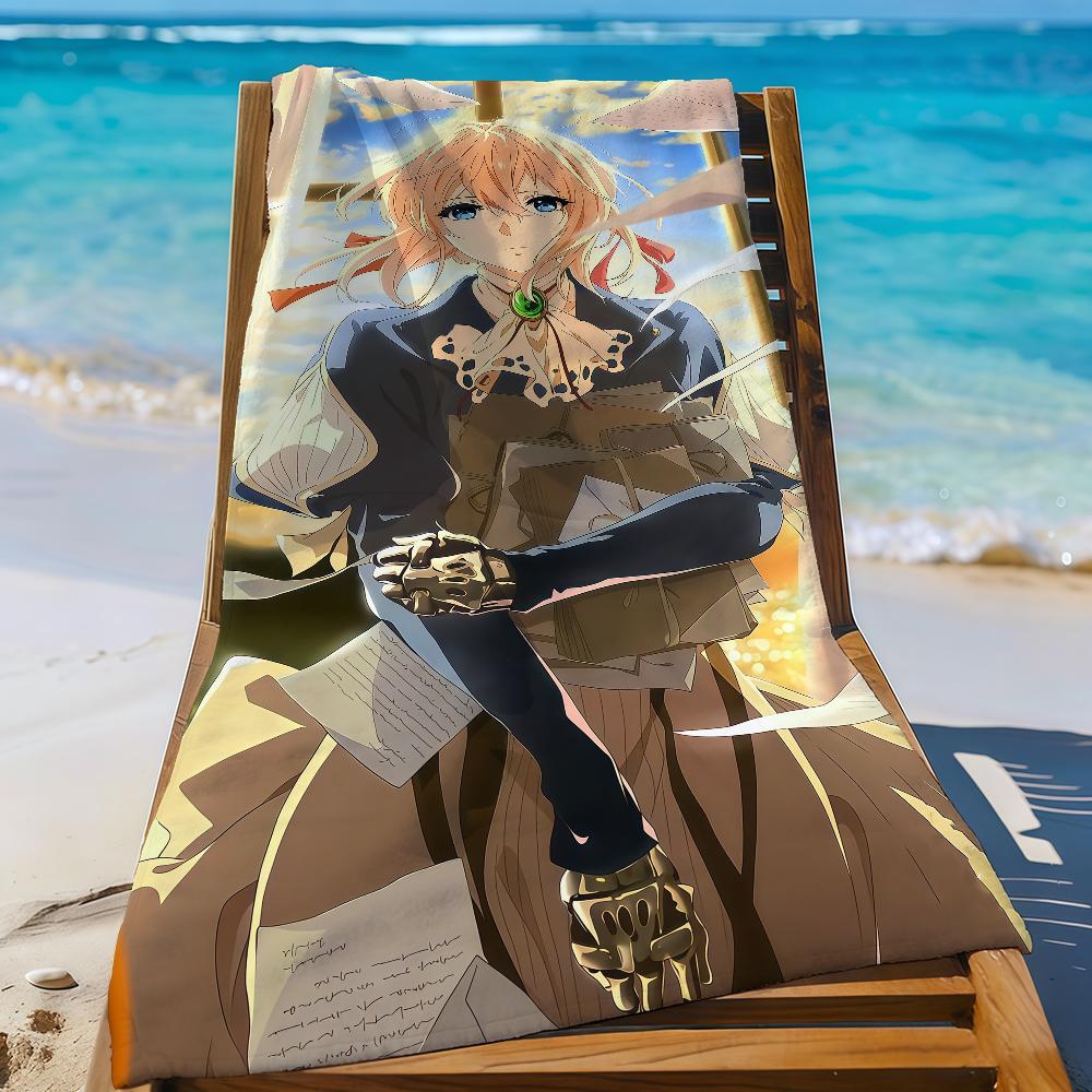 Anime V-Violet E-Evergarden Towel Sports Quick Dry Travel Camping Gear Sandproof Soft Light Large Beach Towel