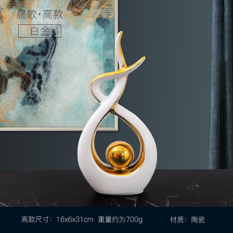 Nordic Light Luxury White Gold Gold Blue Ranní píseň Dekorace Domácí obývací pokoj Vinotéka TV skříňka Modelová dekorace pokoje