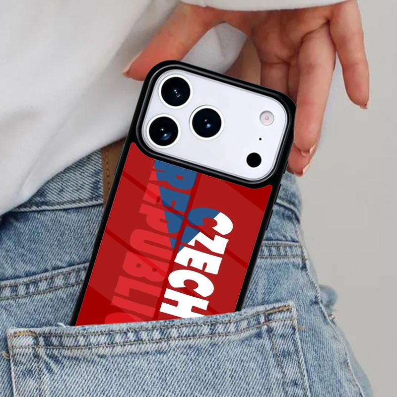 Czech Republic Flag Phone Case for iPhone 16e 15 14 13 12 17 Pro Max Plus Air 17pro Cover Coque
