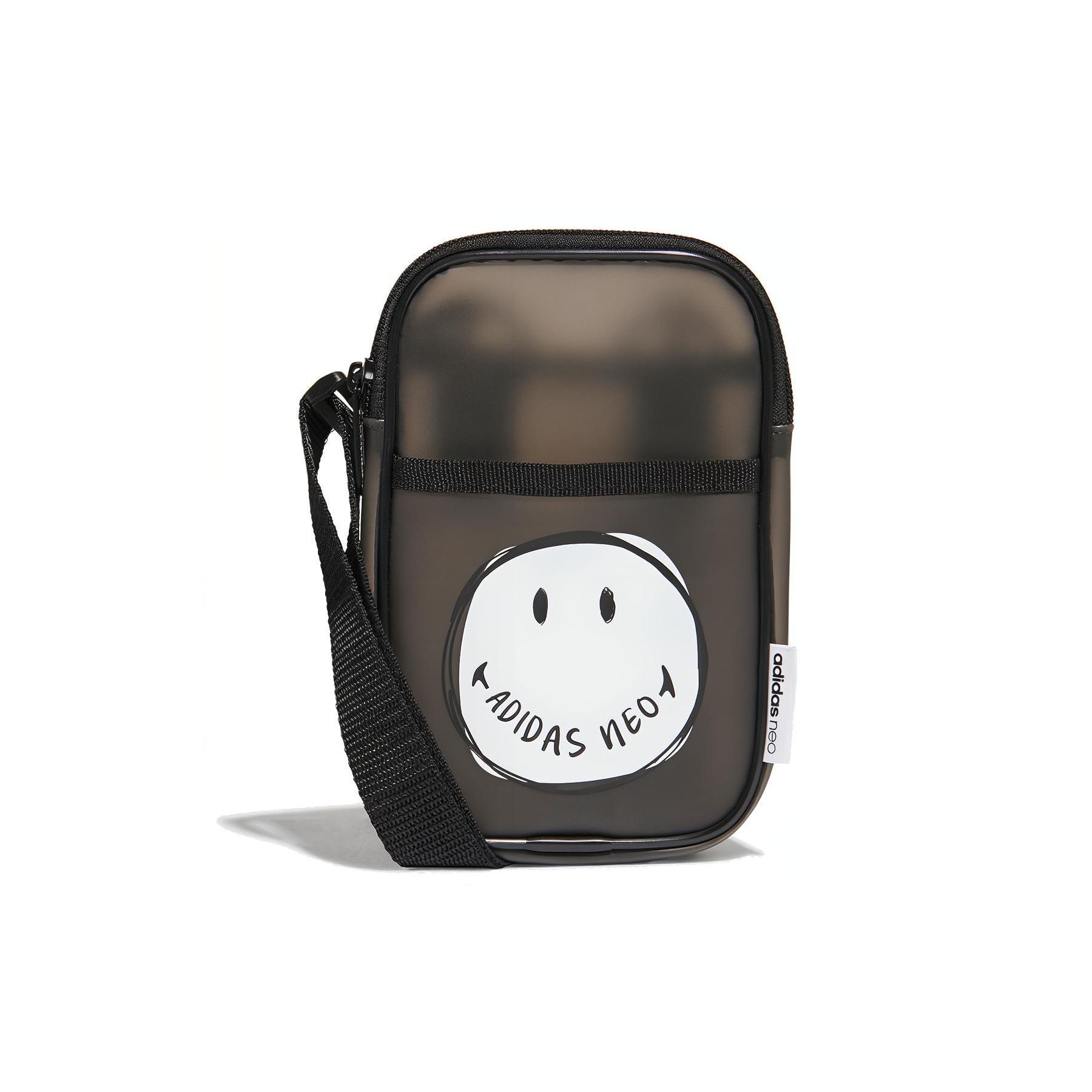 Adidas Neo Smiley Org Sports Polyurethane Small Shoulder Bag Unisex Shoulder Bag Black HA4670 Black