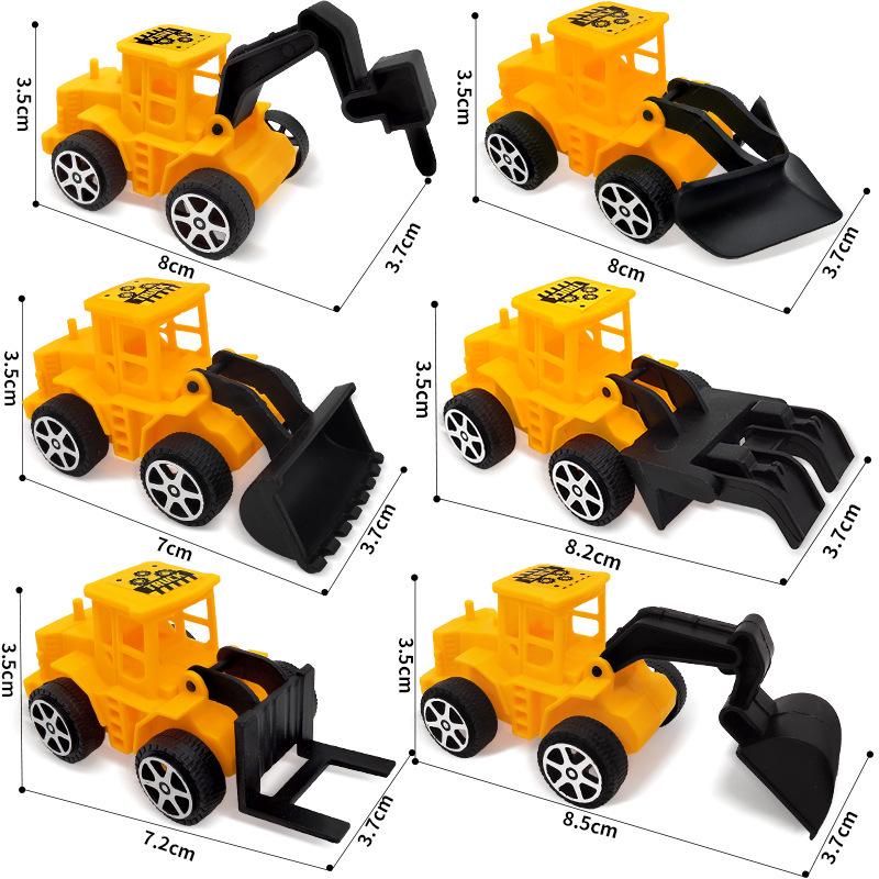 Friction-Powered Mini Engineering Vehicle Set: Excavator & Bulldozer Toy for Boys