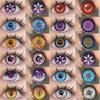 Lentes de contacto de color para cosplay, maquillaje de ojos, lentes de contacto morados, lentes de contacto amarillos, accesorios cosméticos para ojos, anime