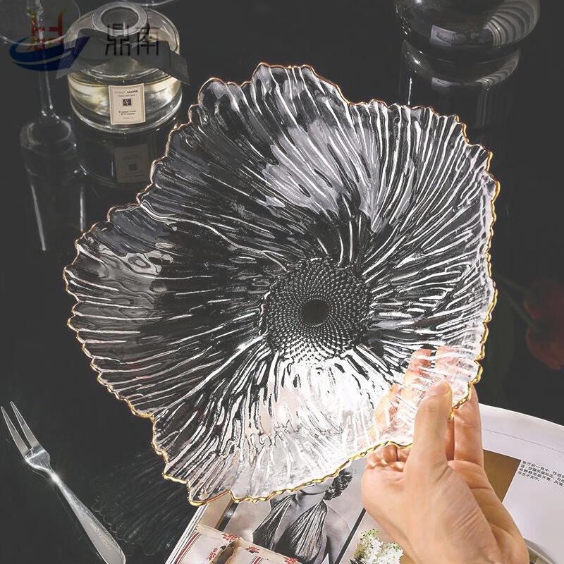 Light Luxury Petal Glass Fruit Plate