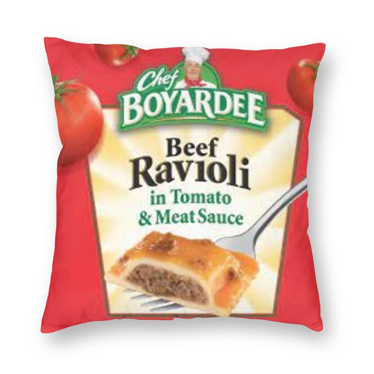 Chef Boyardee Beef Ravioli Square Pillowcase Polyester Linen Velvet Creative Zip Decor Throw Pillow Case Room Cushion Cover 18 Peach skin 18*18(CM)-1Pcs