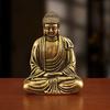 Mini Brass Tathagata Buddha Statue Buddhist Mahāvairocana Idol Crafts Fengshui Blessing Ornament Car Furniture Home Decoration