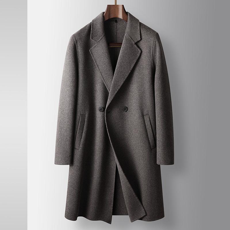 Осенне-зимняя двусторонняя шерстяная куртка ручной работы для среднего и молодого возраста — фото 5