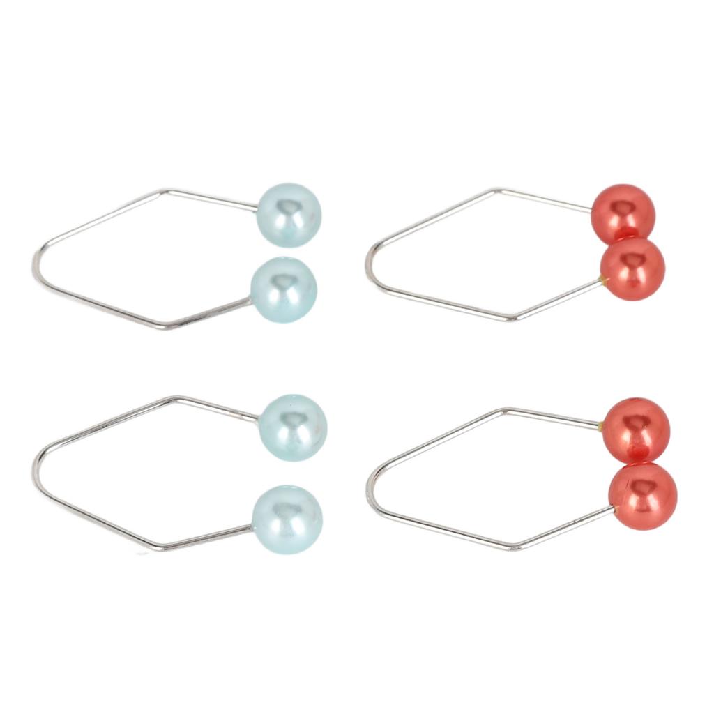 2 Pair Dimple Trainer Piercing Free Easy To Wear Enhanced Smile Dimple Maker Balls Tool for Face Cheek Red + Blue