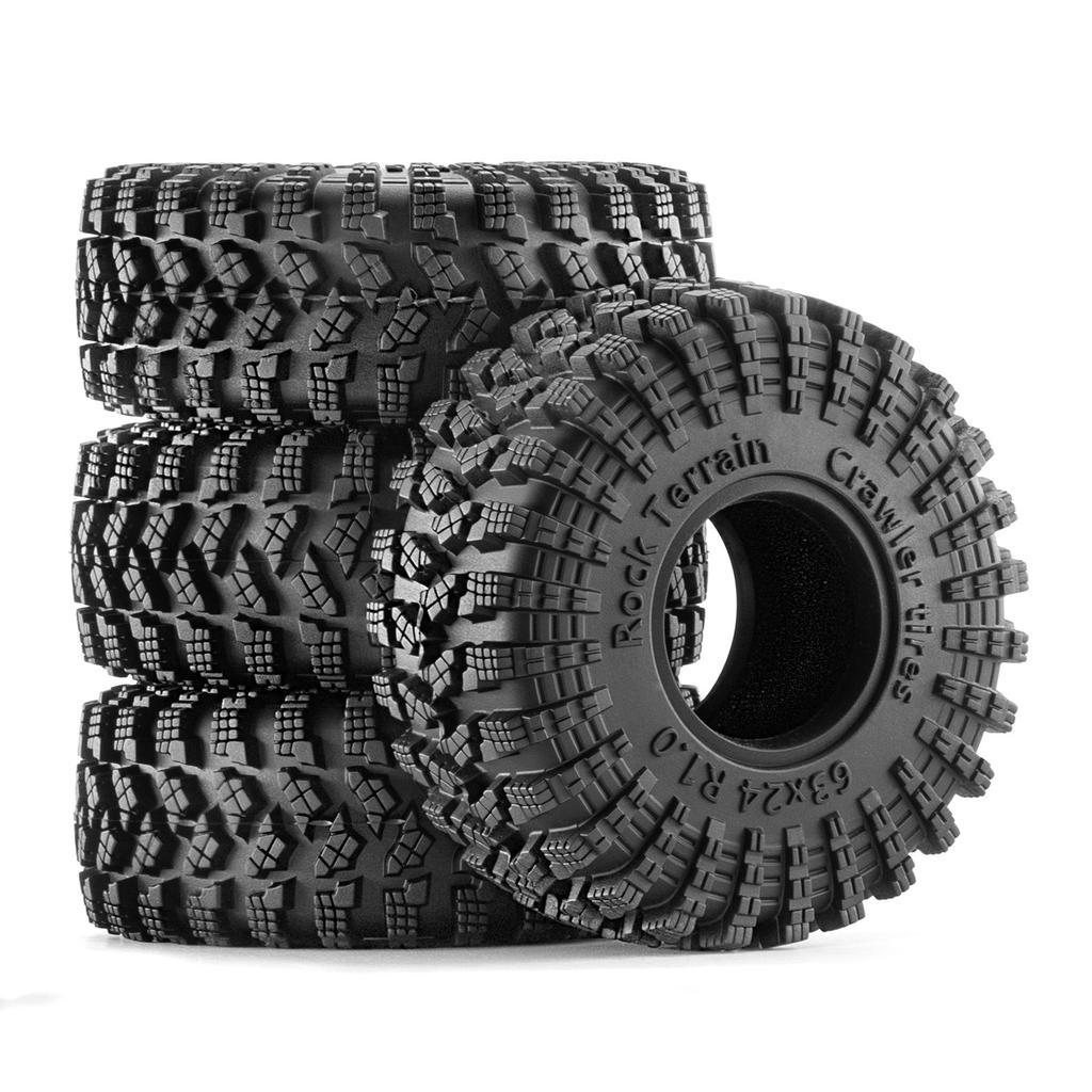 4PCS 1.0" RC Crawler Car Rubber Wheel Tires for 1/18 Traxxas TRX4M 1/24 Axial SCX24 FMS AX24 FCX24 Ascent-18 Upgrade Parts