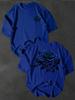 Stylish Unisexs TShirt With Blue Rose Print Casual Comfortable Loose Fit Versatile Simple Street Style
